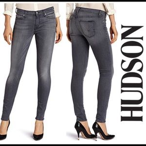 Hudson Nico Super Skinny Midrise Jeans in Gray